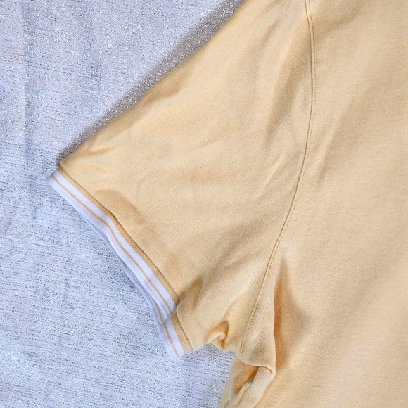 Michael Kors Men's MK Polo Short Sleeve Shirt Size XL 100% Cotton Yellow & White - Picture 6 of 9